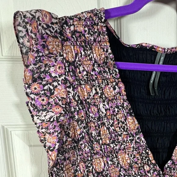 Anthropologie The Peregrine Purple Motif Floral Sleeveless Dress - Picture 3 of 5